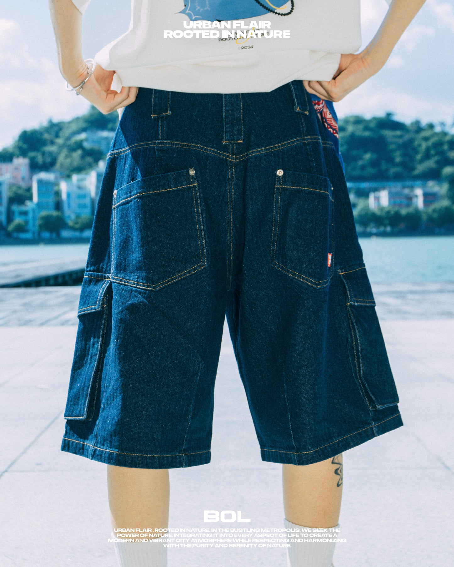 SS24-28S Capri Denim Shorts