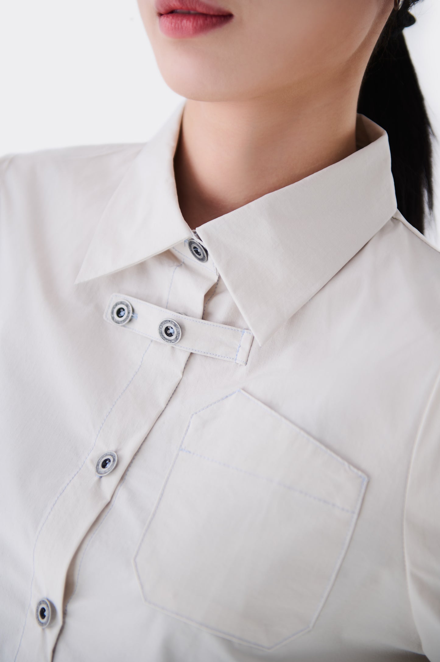 AW24-11T Asymmetric Cropped Shirt(WHITE)