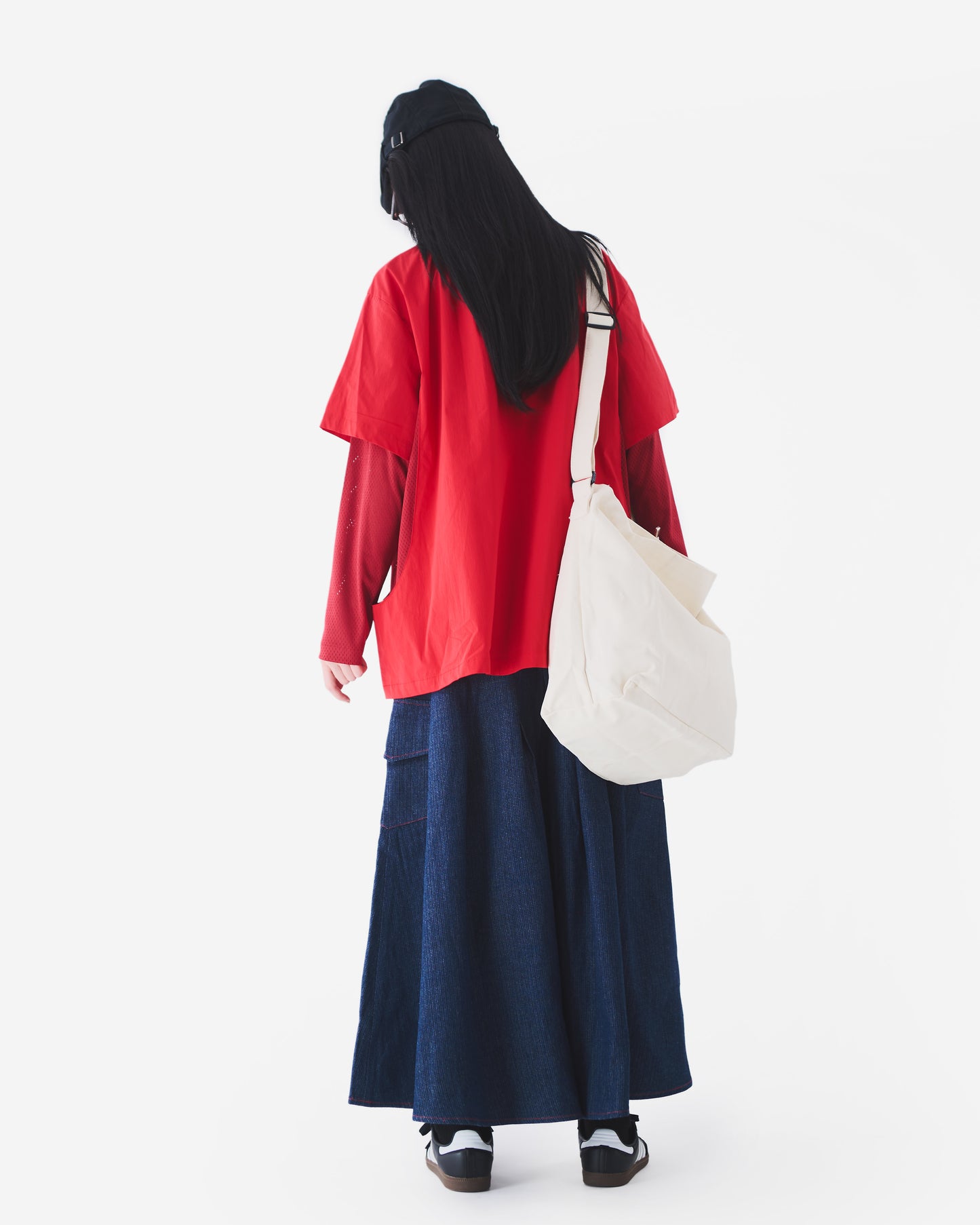 AW24-35D Denim Pleated Skirt