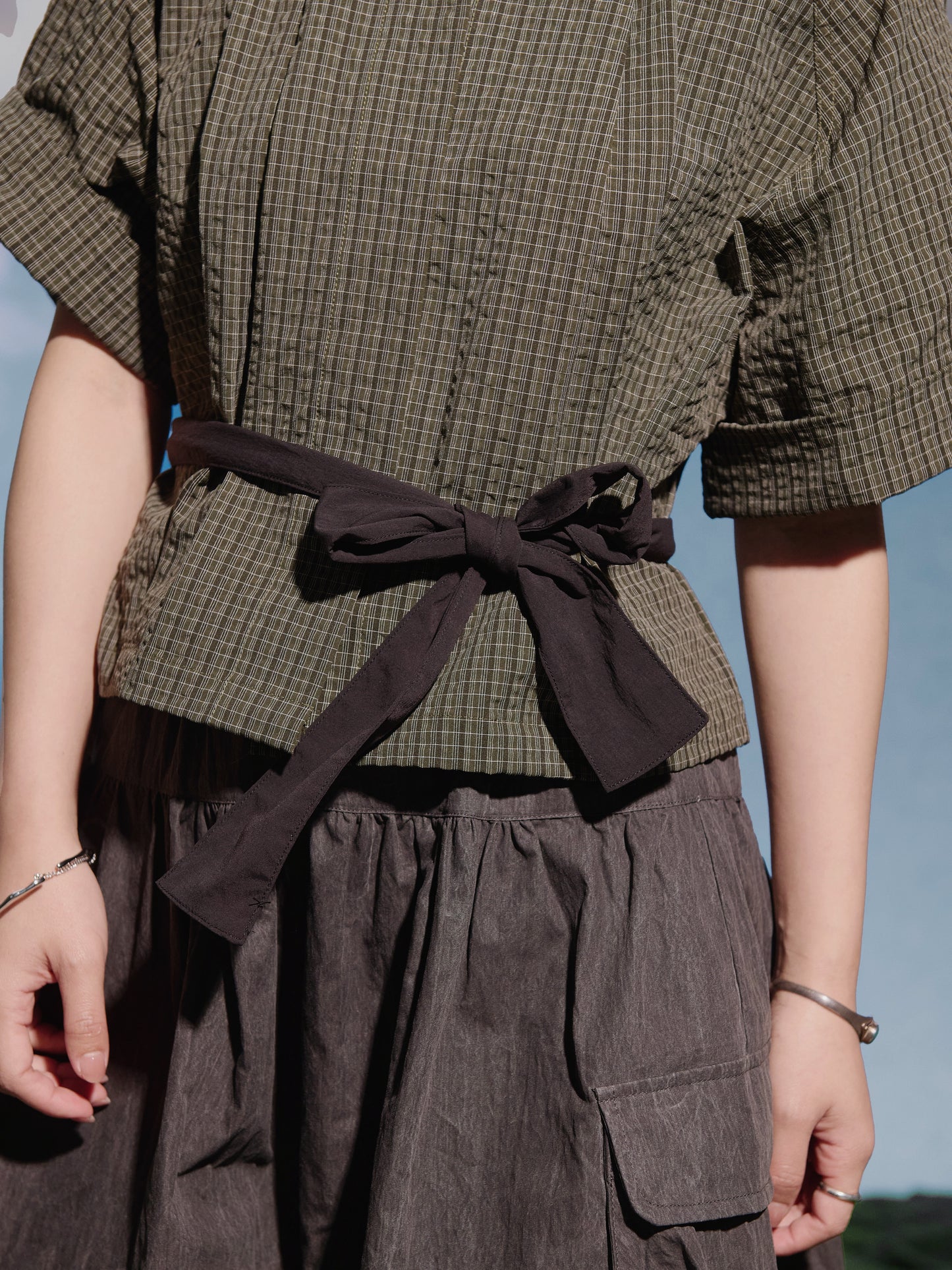 SS25-07T Falcon Gaze Plaid Shirt (Green)