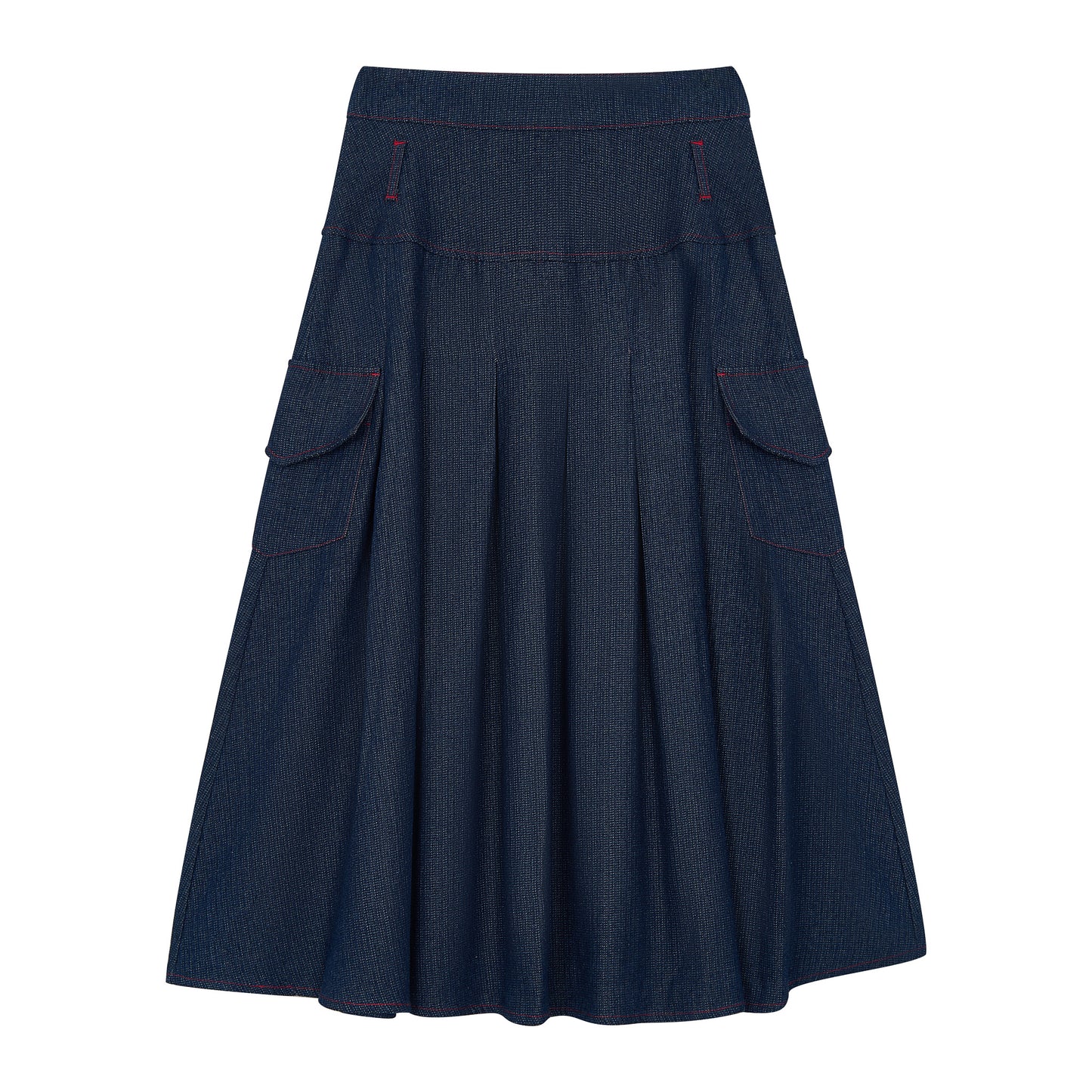 AW24-35D Denim Pleated Skirt