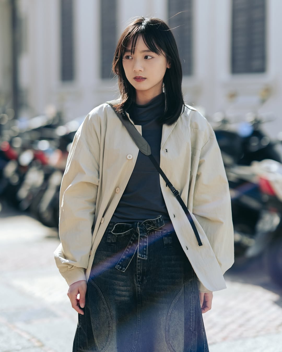 AW24-03 Charcoal Long Sleeve Top