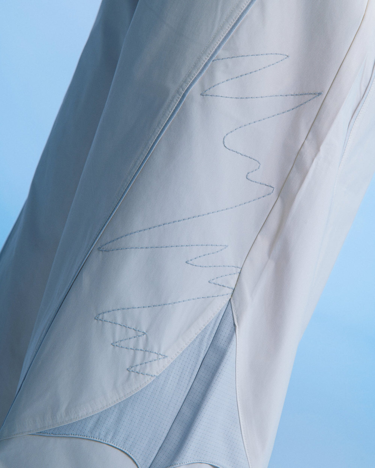 海覺刺繡闊腳褲(米白) Drift Wide Pants|細節