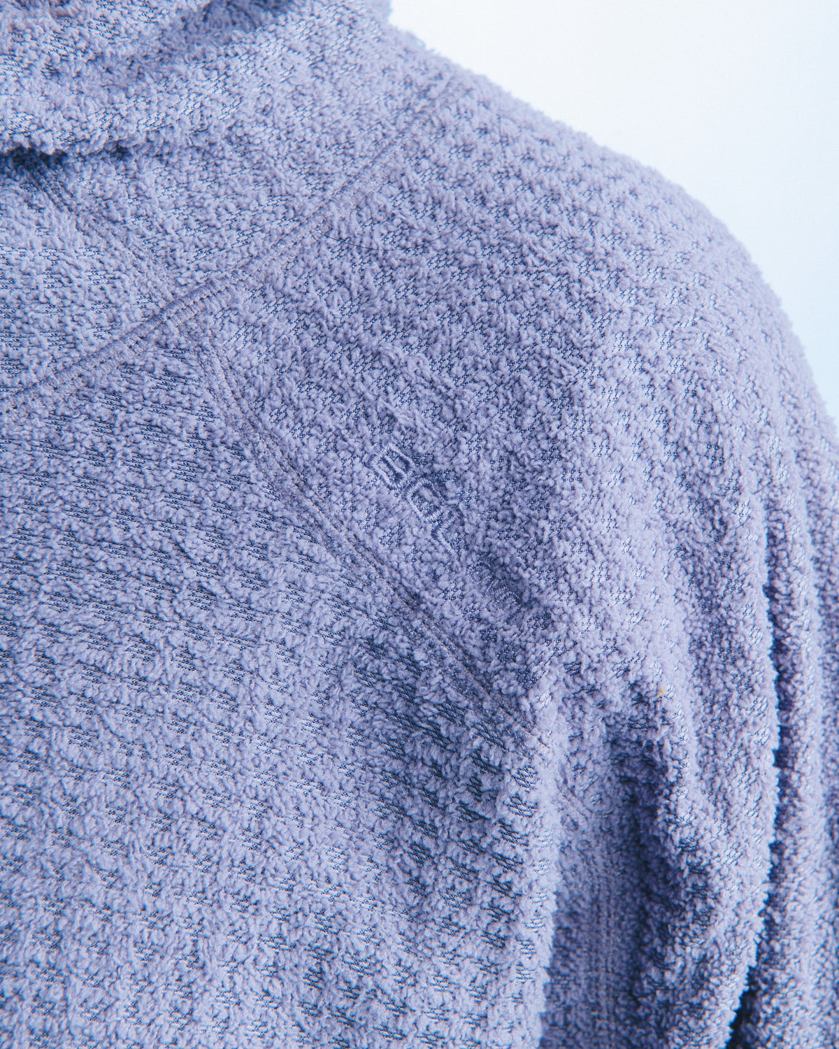 華夫格高領連帽衫(淡紫) Waffle Knit Hoodie|細節