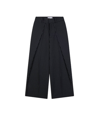 Lider ROLLING WIDE-LEG TROUSERS - Striped Black 闊腳褲