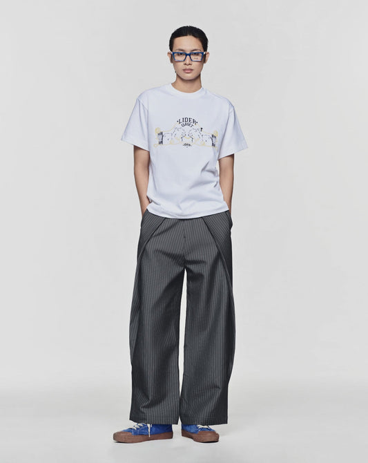 Lider ROLLING WIDE-LEG TROUSERS 灰色條紋闊腳褲