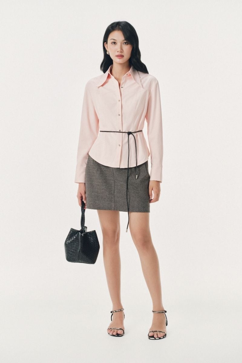 Mono Talk Fluted twill mini skirt 半截裙 1
