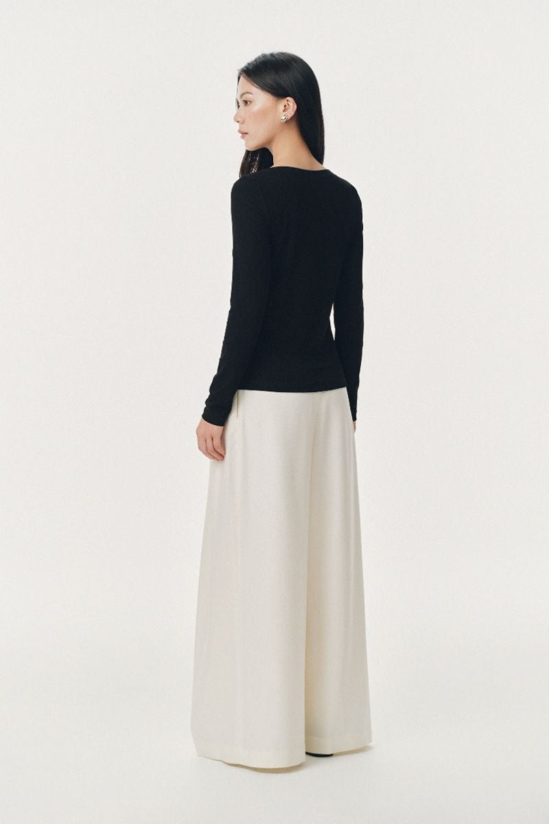Mono Talk Basic boat-neck ribbed top 上衣 3