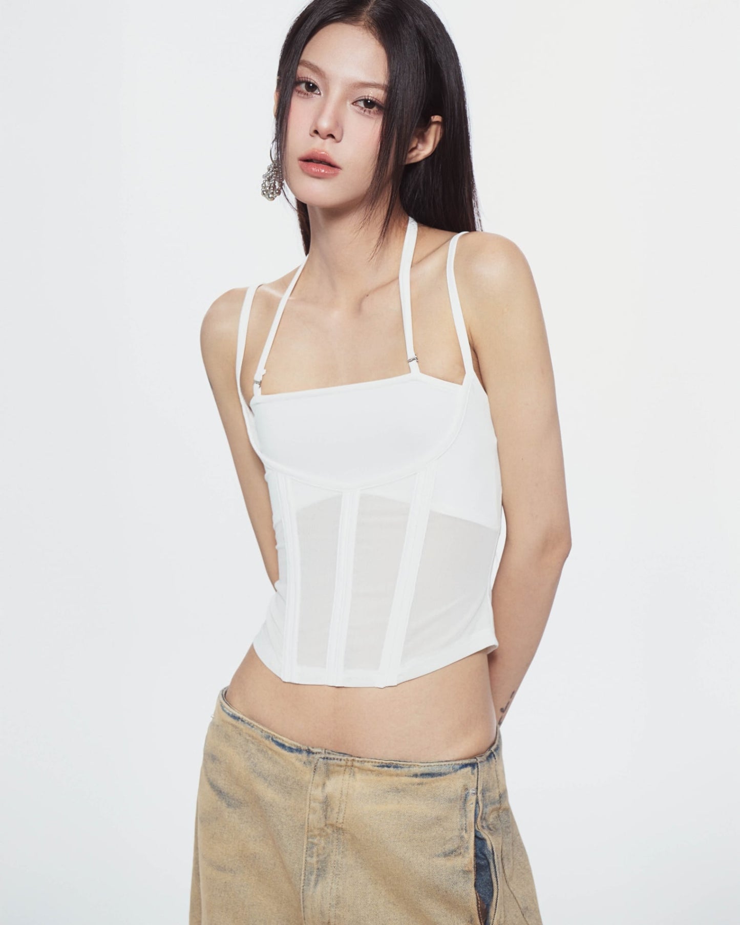 Melios Mesh Top (White) — Bunnyhill
