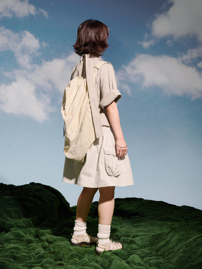 SS25-08D Falcon Gaze Plaid Skirt (Begie)