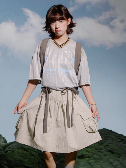 SS25-08D Falcon Gaze Plaid Skirt (Begie)