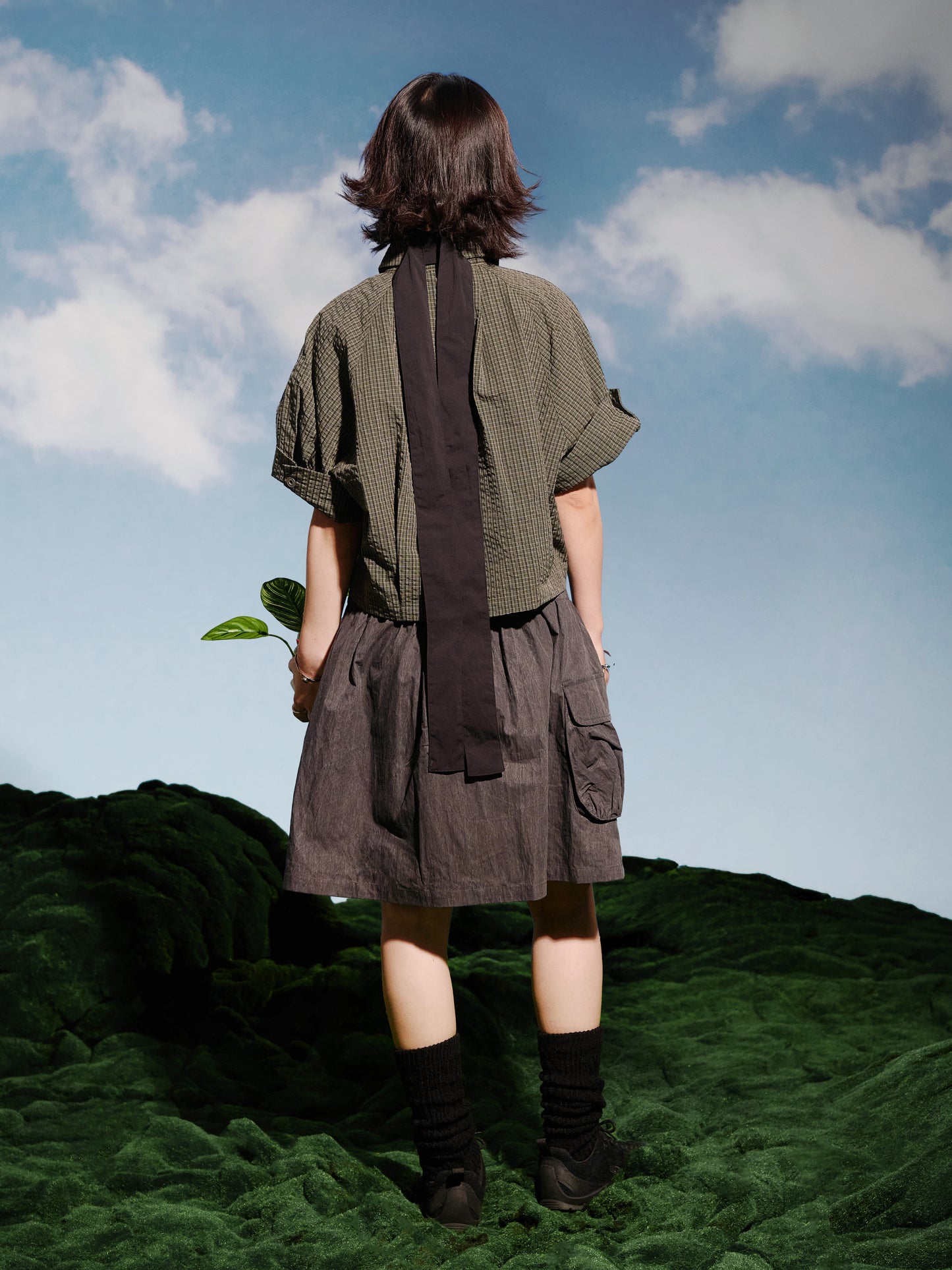 SS25-07T Falcon Gaze Plaid Shirt (Green)