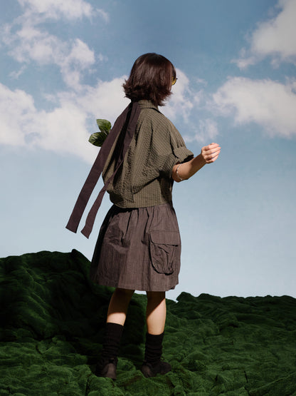 SS25-07T Falcon Gaze Plaid Shirt (Green)