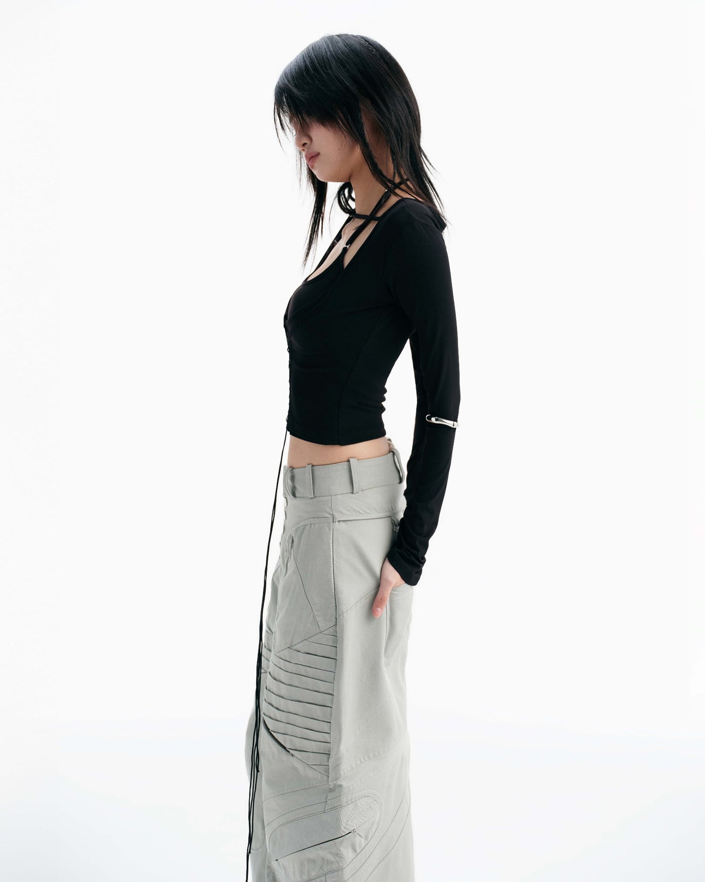 Bisou Long Sleeve Top (Black) — Bunnyhill