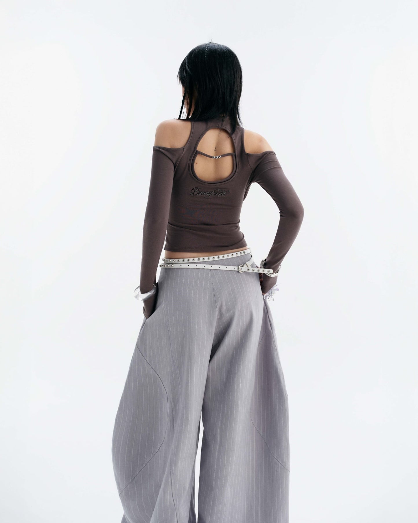 Caspian Long Sleeve Top (Grey) — Bunnyhill