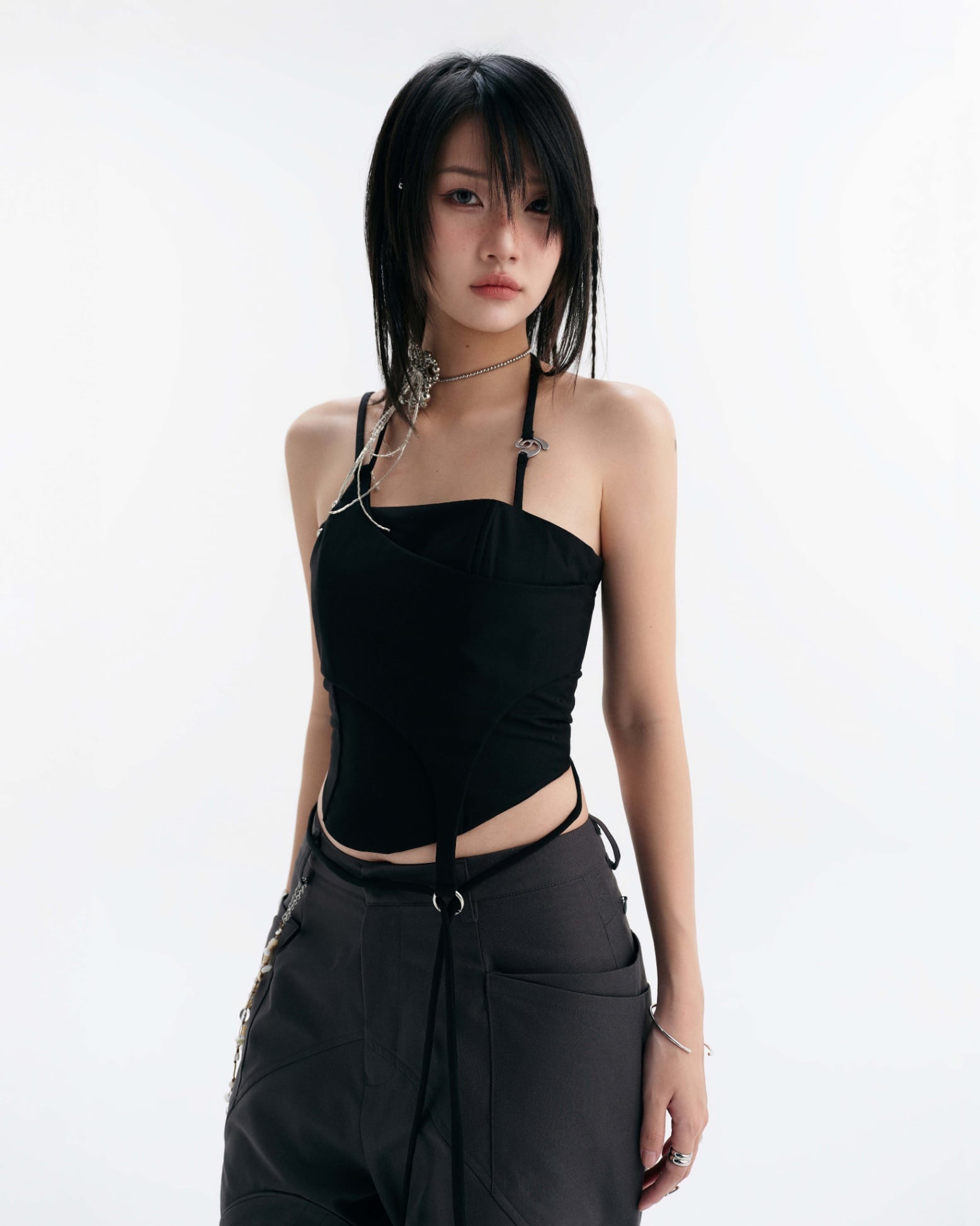 Lullaby Halter Top (Black) — Bunnyhill