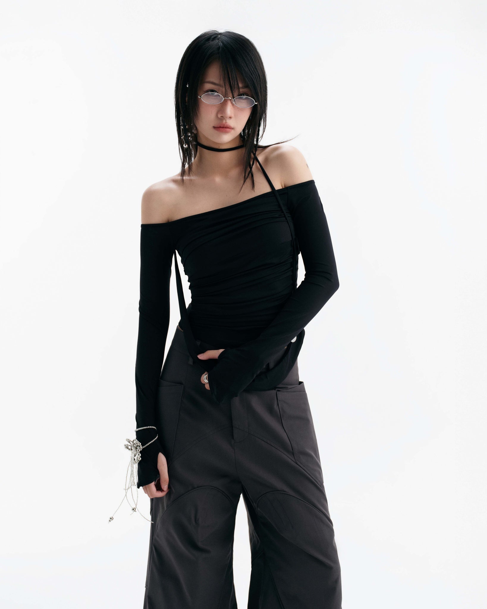 Melvin Long Sleeve Top (Black) — Bunnyhill