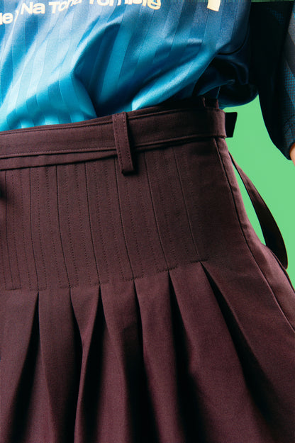 SUSPENDER PLEATED SKIRT PU1 | BF5247