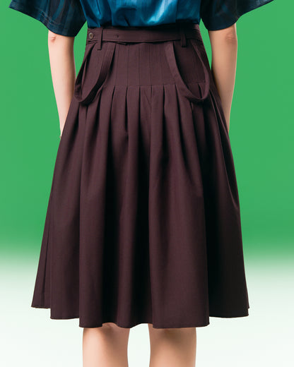 SUSPENDER PLEATED SKIRT PU1 | BF5247