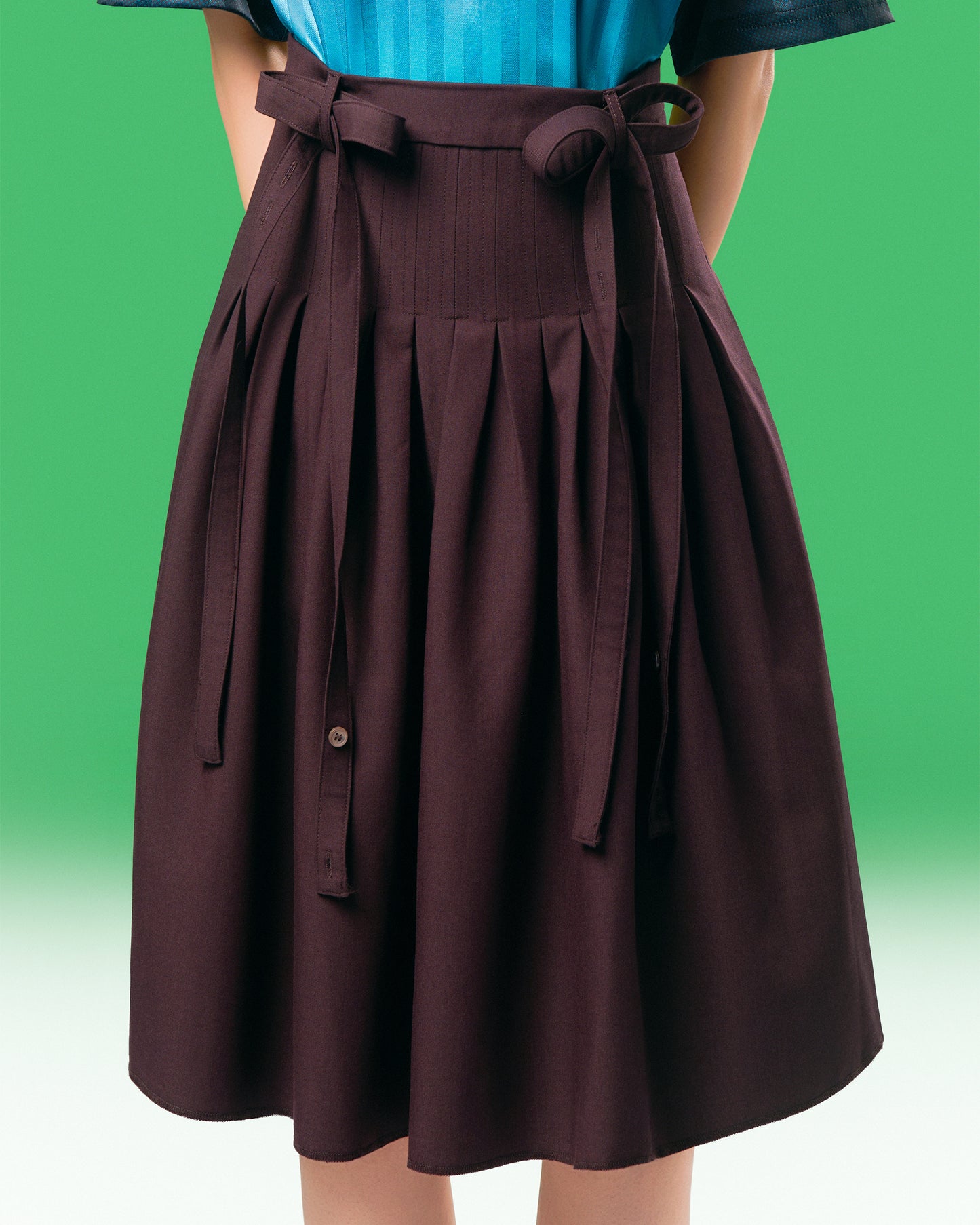 SUSPENDER PLEATED SKIRT PU1 | BF5247