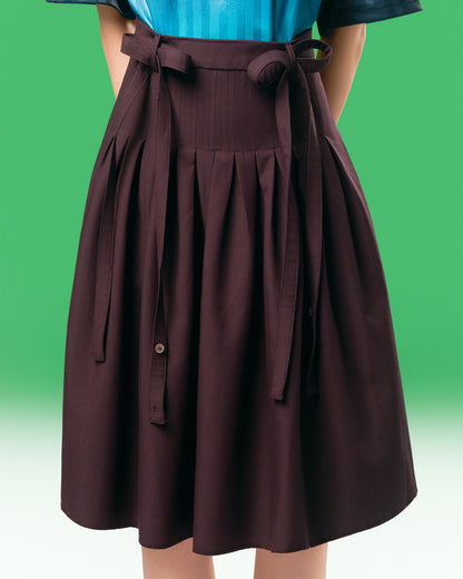 SUSPENDER PLEATED SKIRT PU1 | BF5247