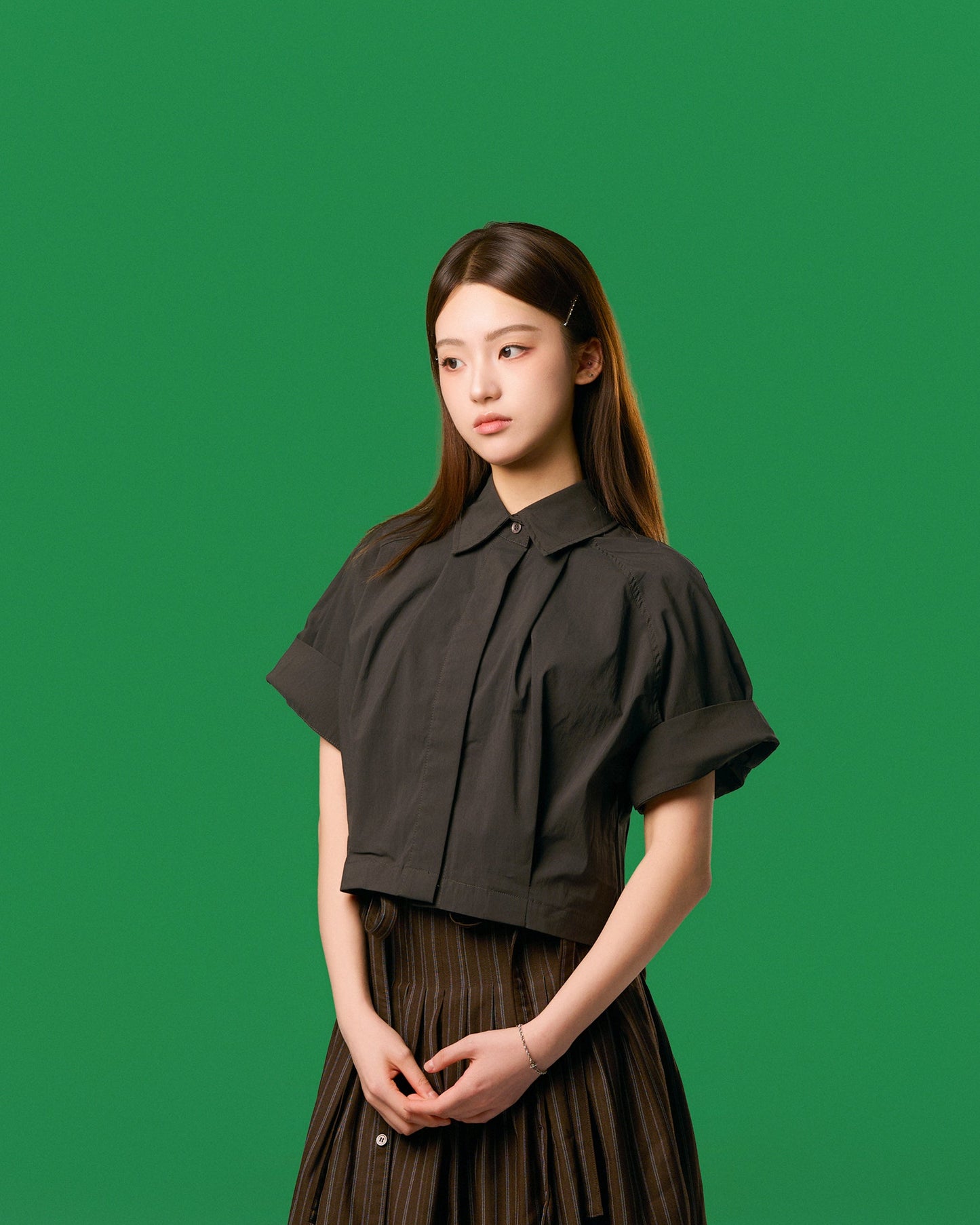 PLAID SLEEVED SHIRT GR | BF5241