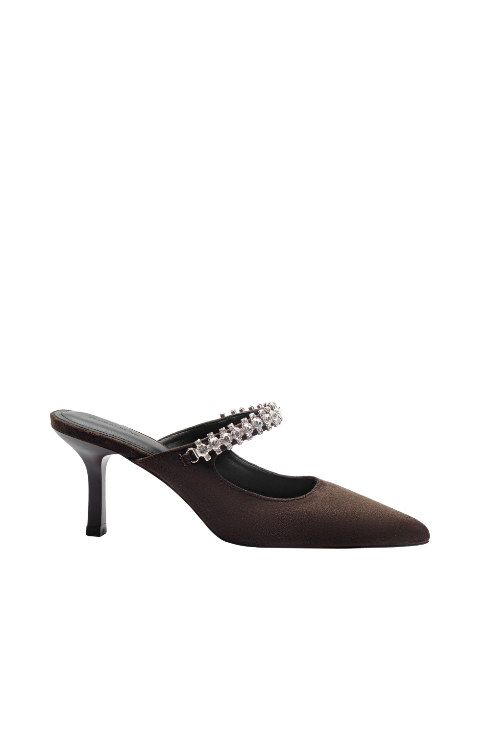 Floralpunk Diana Pointy Mules - Suede Brown 高踭鞋 1