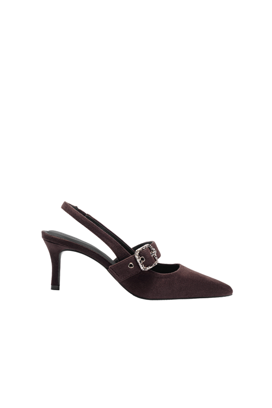 Floralpunk Mary Heels - Suede Brown 高踭鞋 1