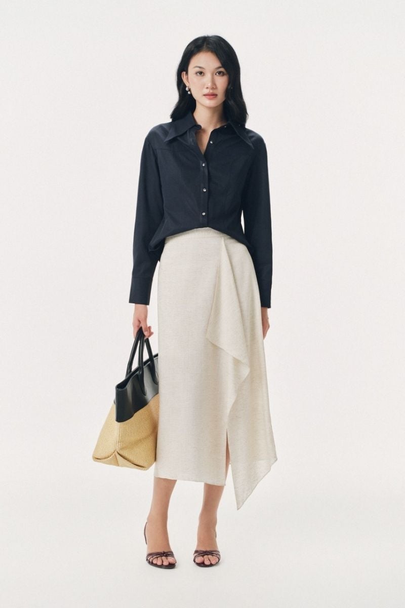 Mono Talk Linen skirt with ruffles 半截裙 5