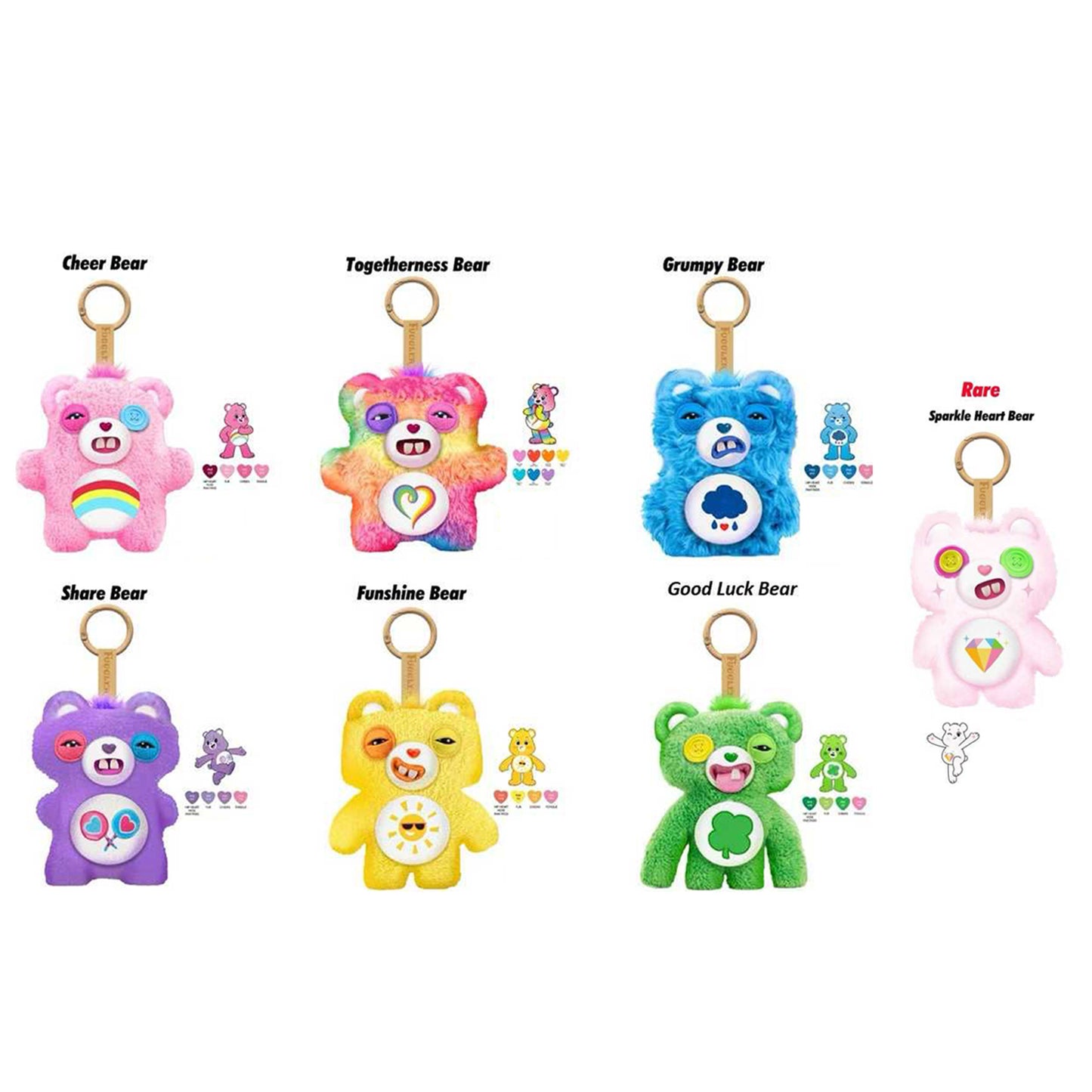 Fuggler x Care Bears (彩虹熊) 的聯名限定吊飾