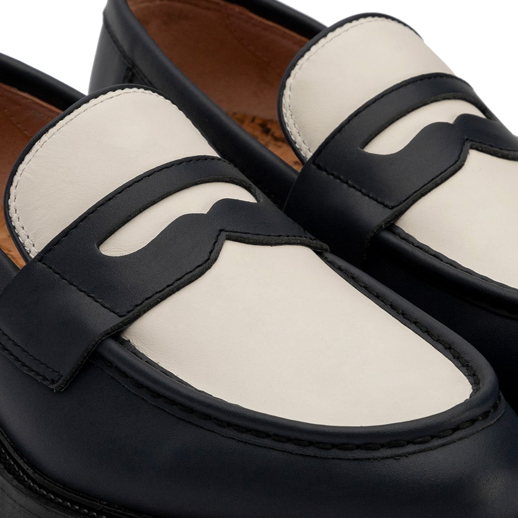 The Wolf Sean Penny Navy Blue & Offwhite 樂福鞋 圖 6