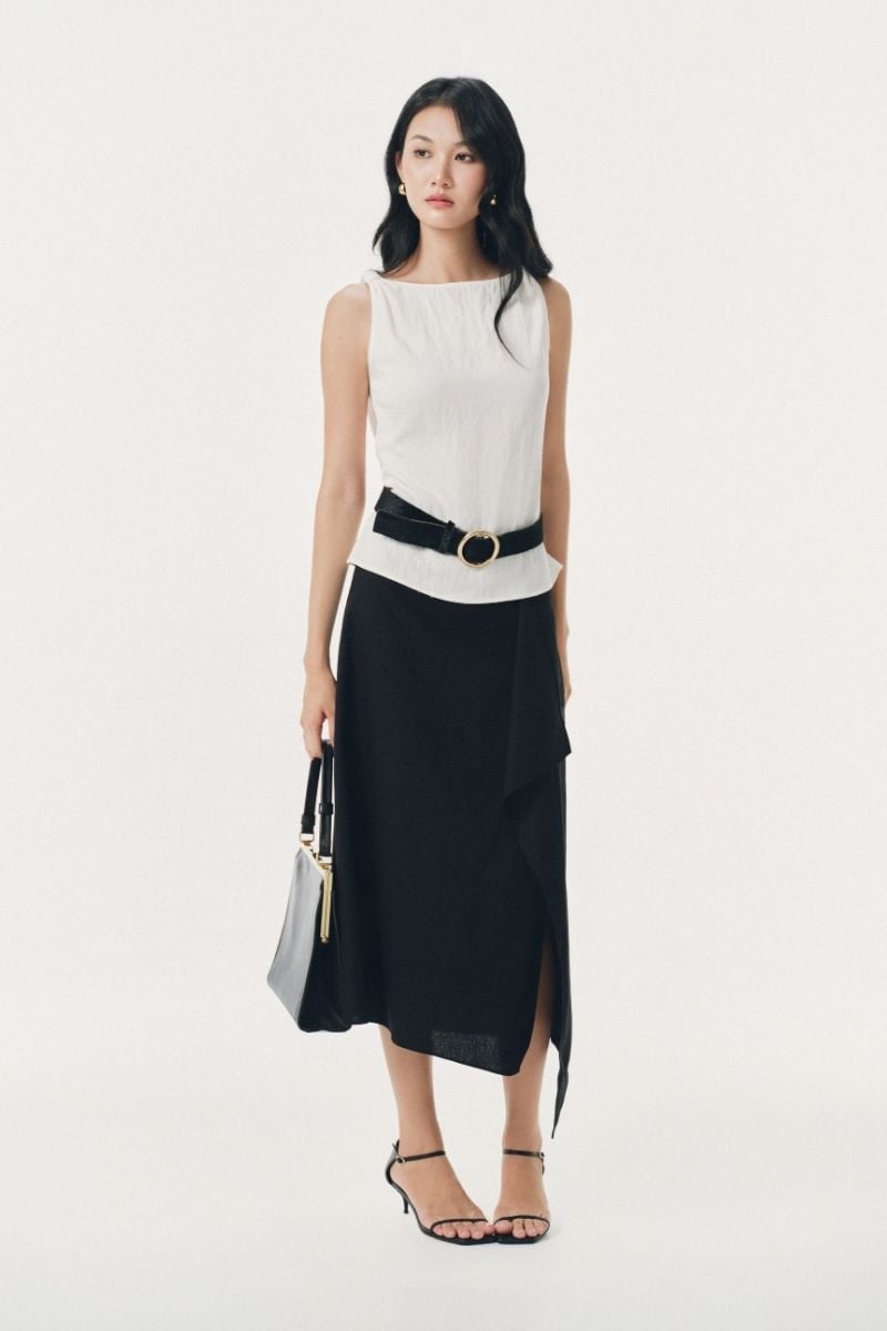 Mono Talk Linen skirt with ruffles 半截裙 1