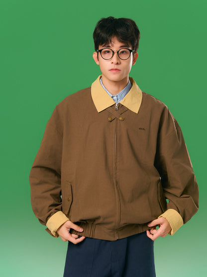 福德祠雙面 Harrington 外套 啡 正面