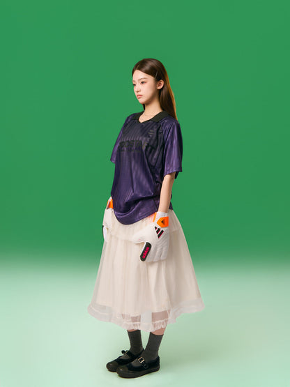 米白 Tulle 中長裙 側面
