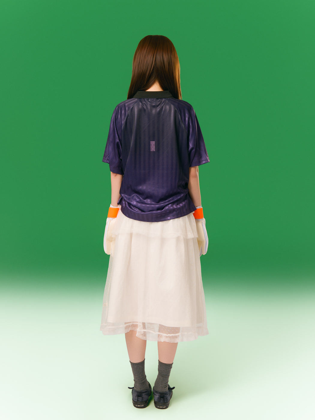 米白 Tulle 中長裙 背面