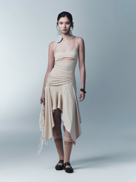 Sablon Flared Skirt (Beige) — Bunnyhill