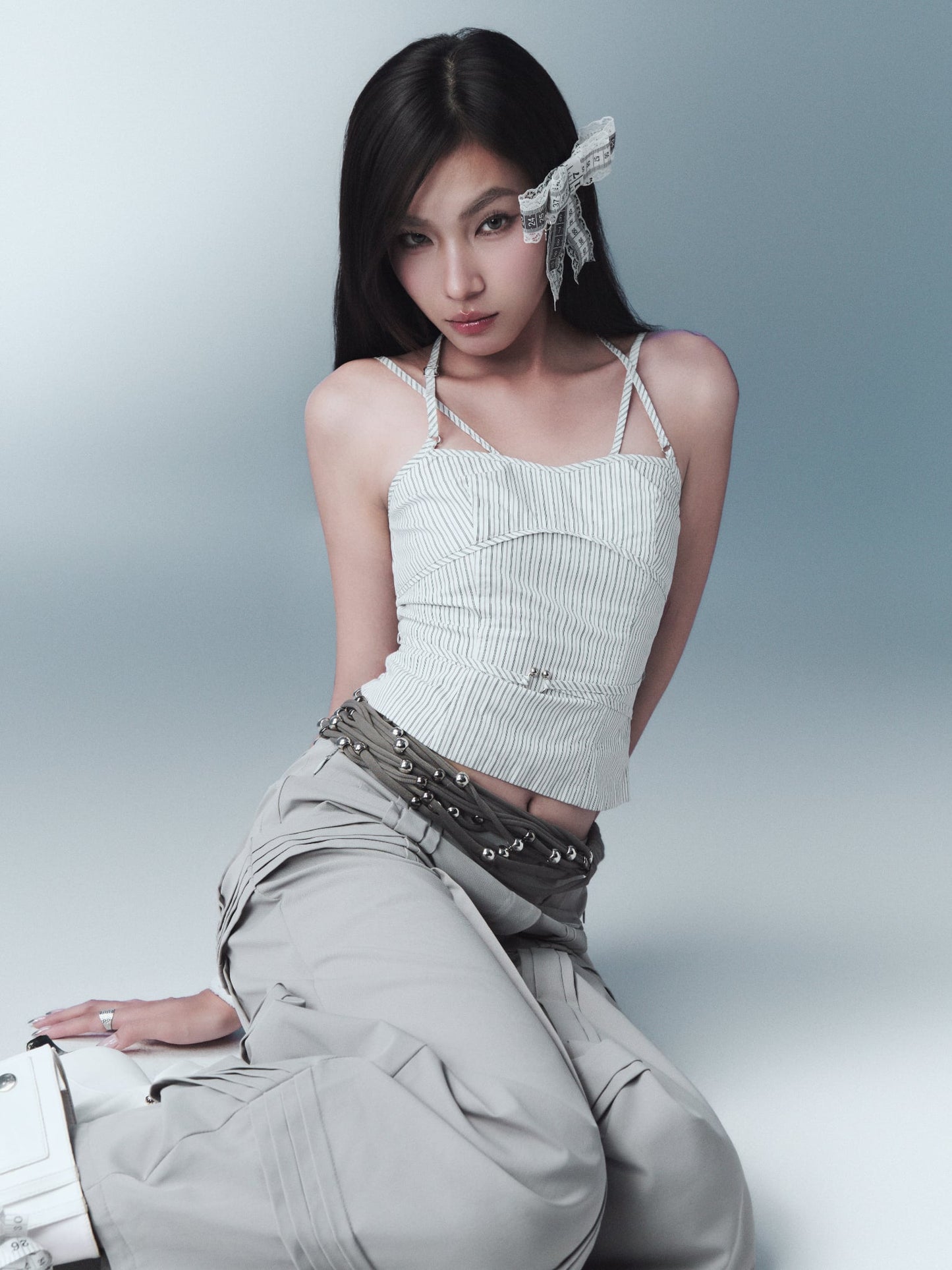 Siren Halter Top (Stripes White) — Bunnyhill