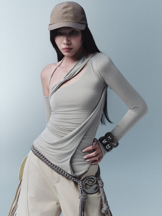 Spira Long Sleeve Top (Grey) — Bunnyhill