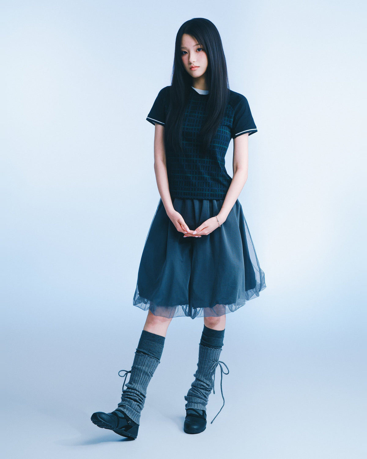 網紗泡泡裙（炭灰） Tulle Bubble Skirt｜同套穿搭