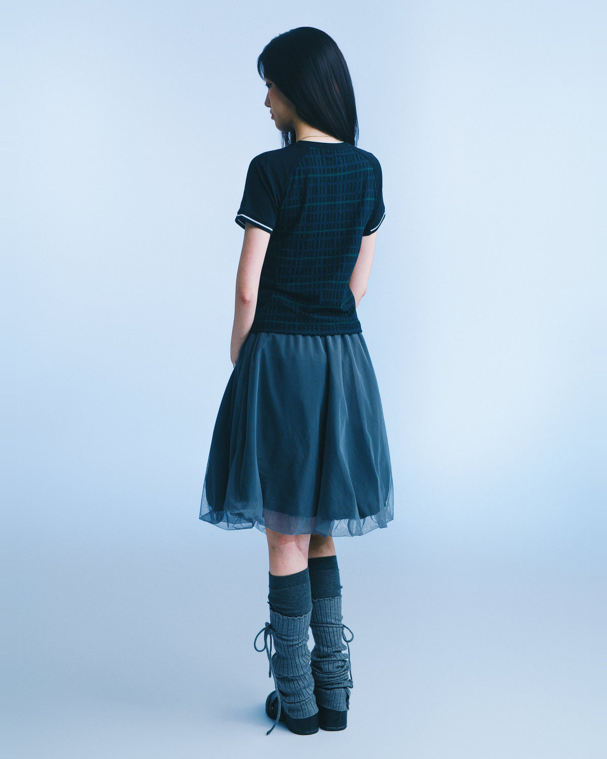 網紗泡泡裙（炭灰） Tulle Bubble Skirt｜同套穿搭
