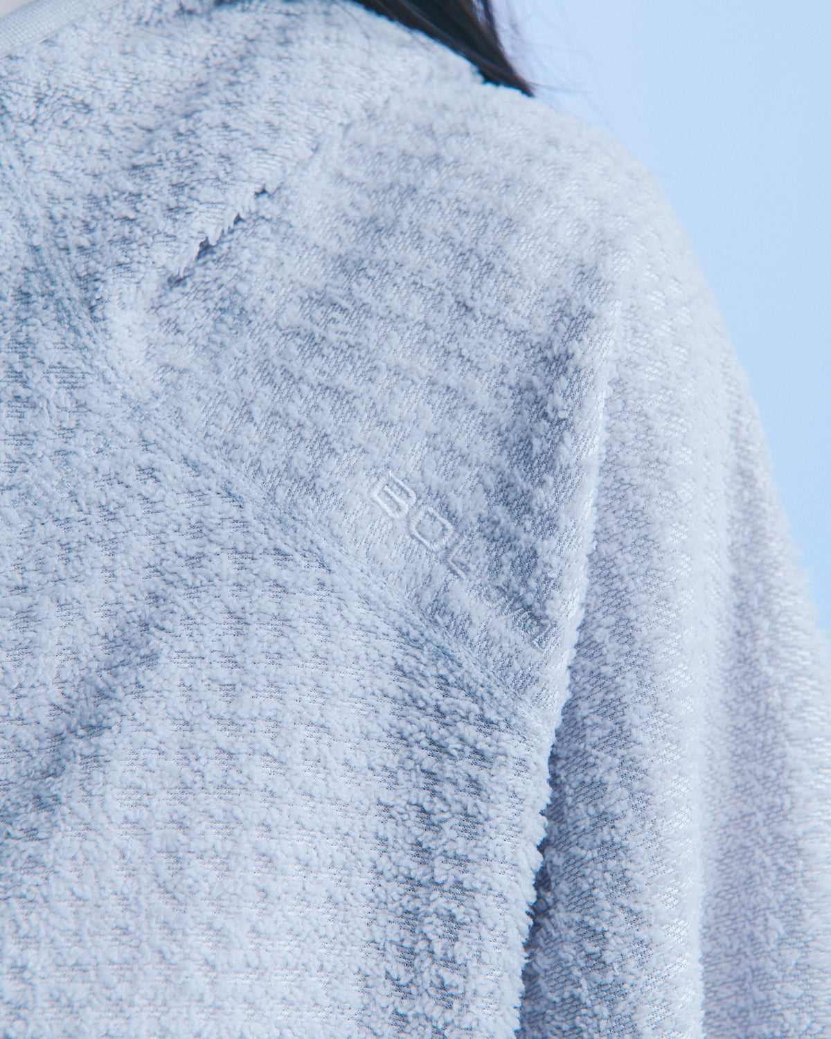華夫格高領連帽衫（淺灰） Waffle Knit Hoodie｜細節