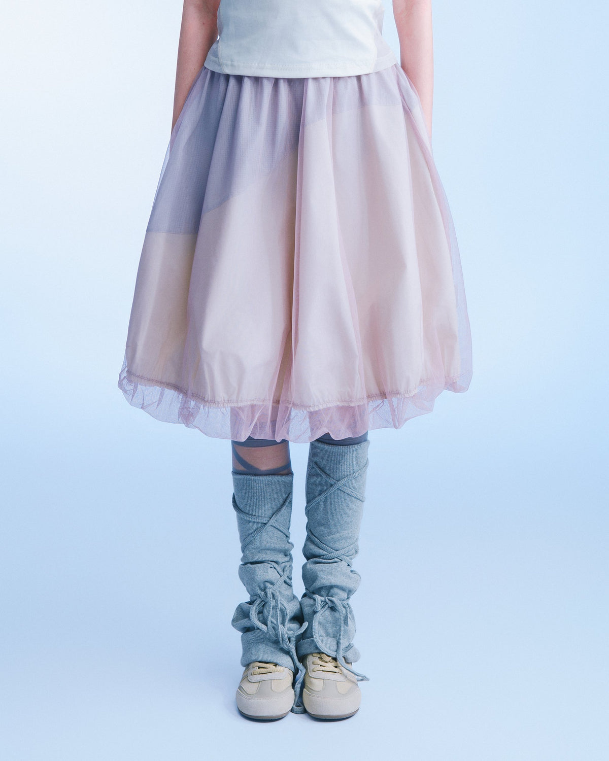網紗泡泡裙（粉紫） Tulle Bubble Skirt｜主圖