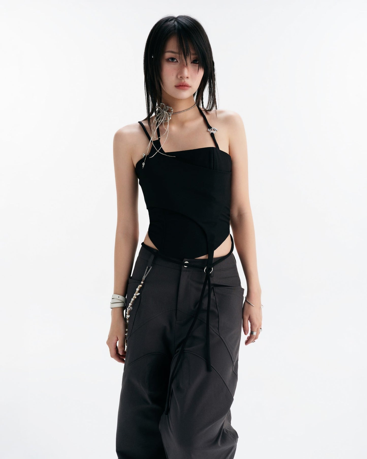 Lullaby Halter Top (Black) — Bunnyhill