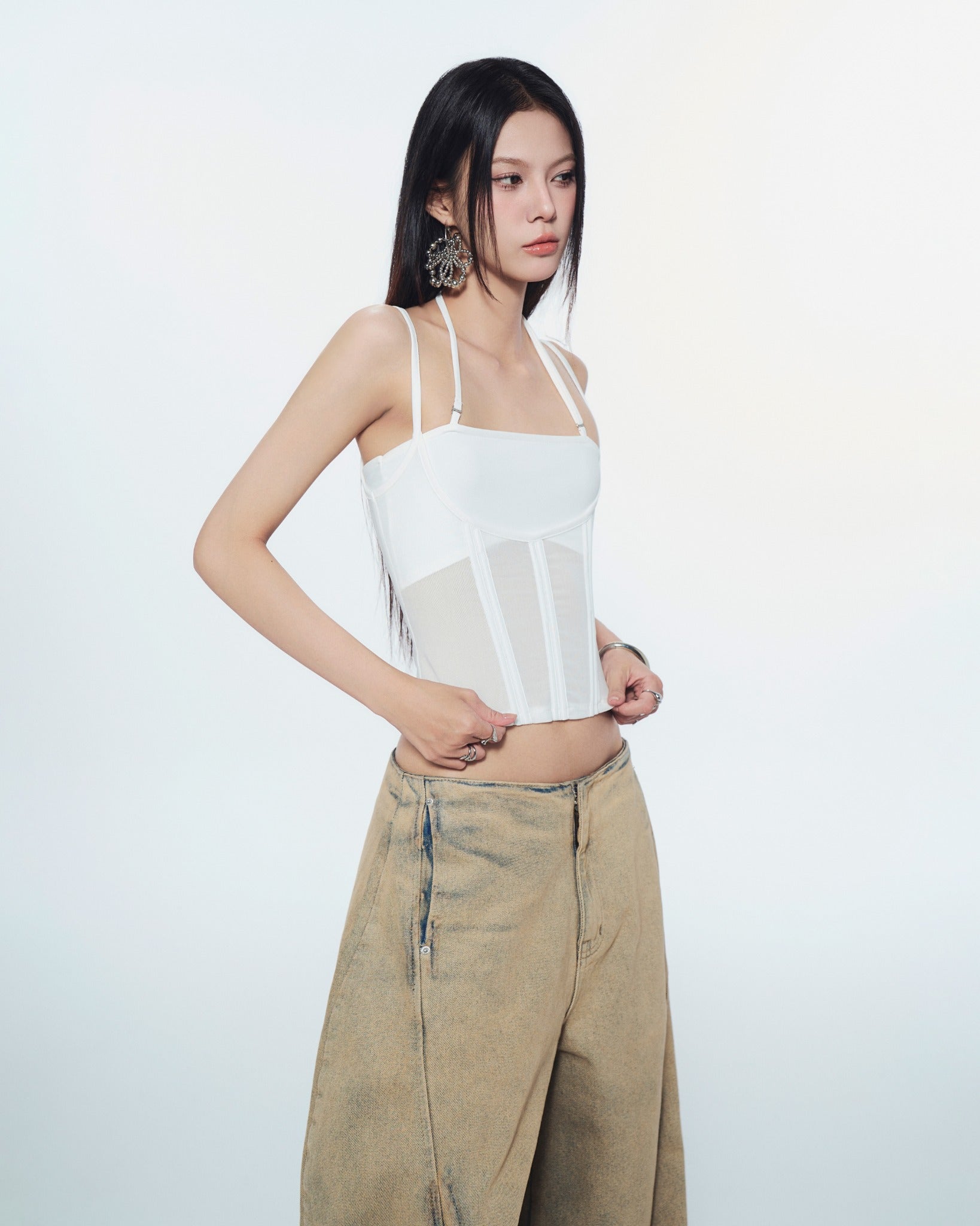 Melios Mesh Top (White) — Bunnyhill