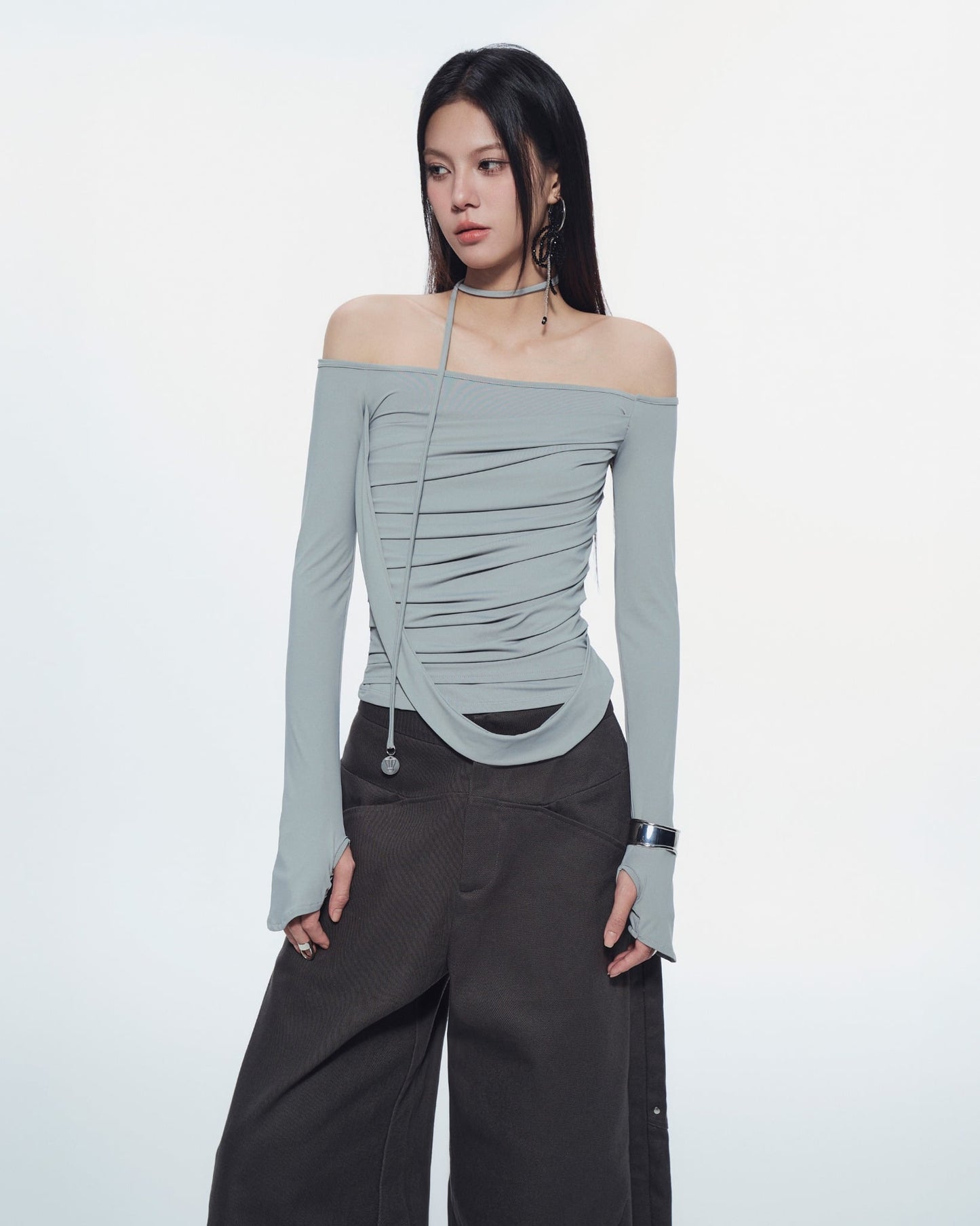 Melvin Long Sleeve Top (Blue Grey) — Bunnyhill