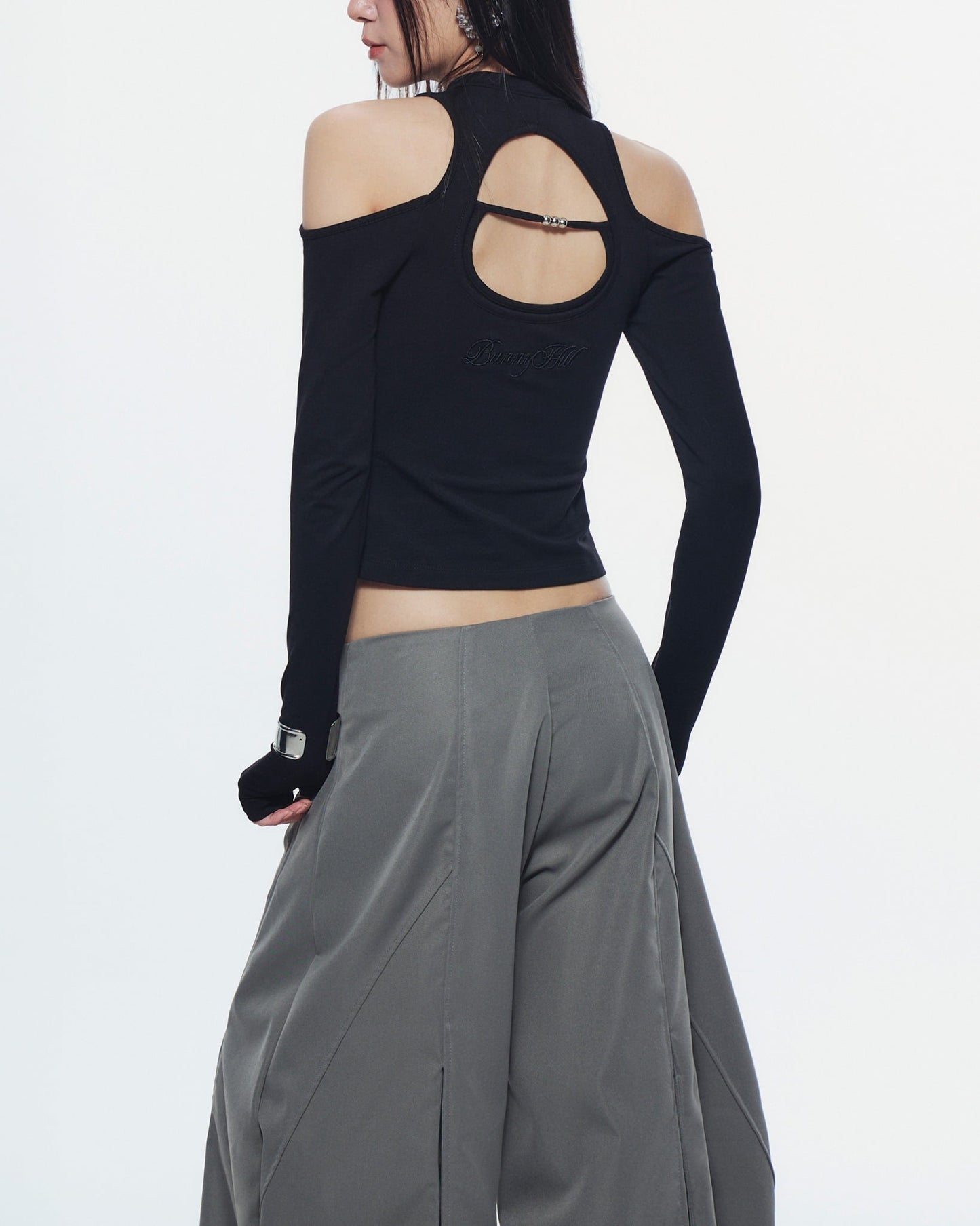 Caspian Long Sleeve Top (Black) — Bunnyhill
