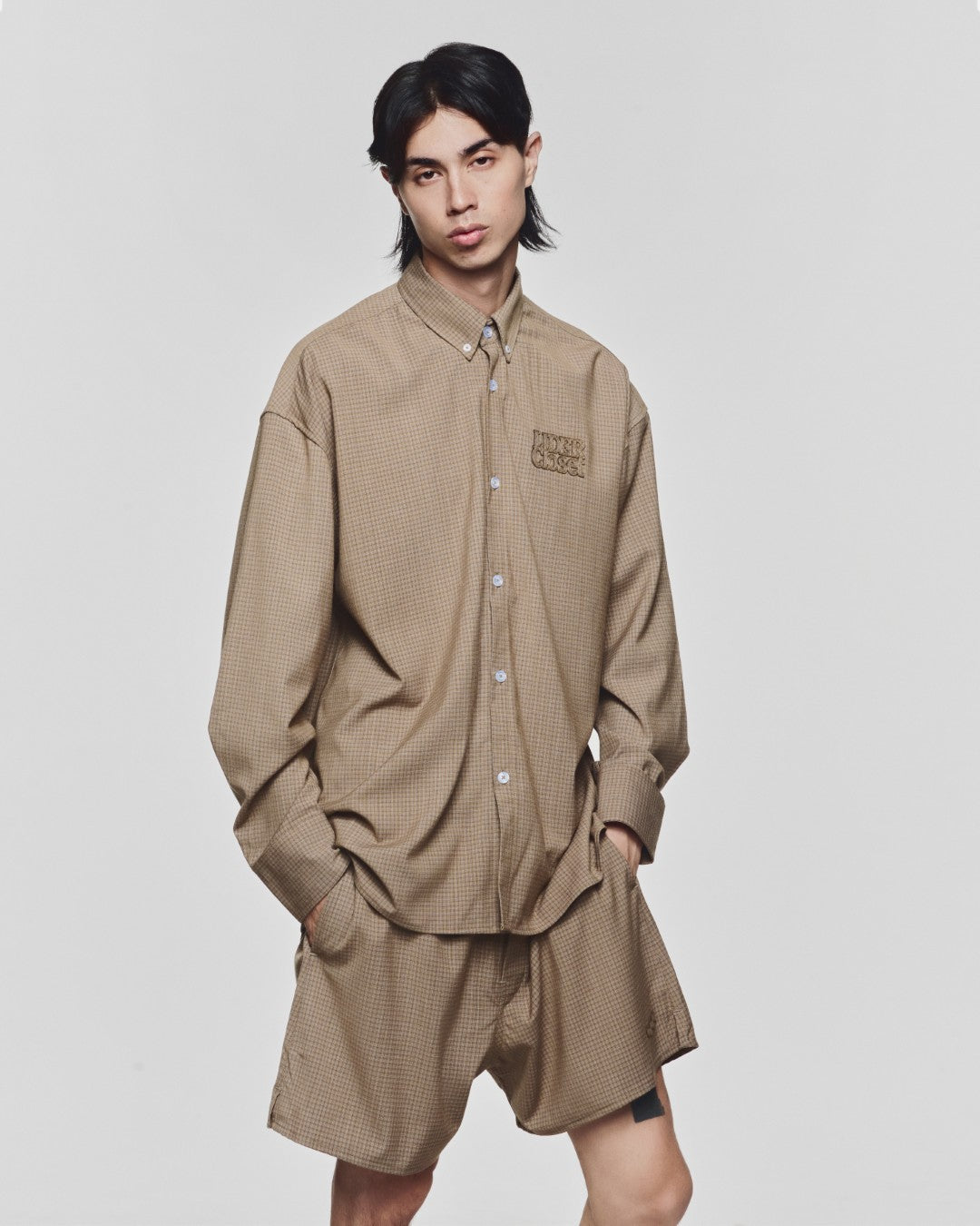 Lider LAIDBACK CHECK SHIRT - Still Sand 恤衫