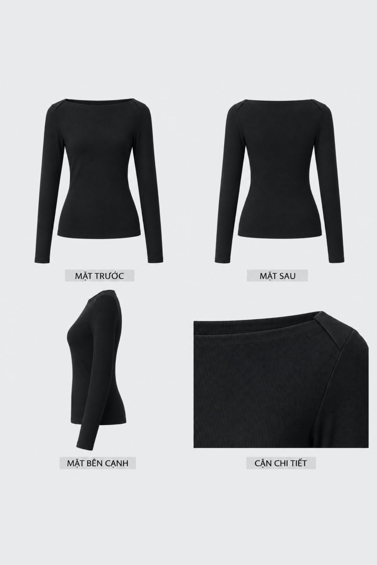 Mono Talk Basic boat-neck ribbed top 上衣 4