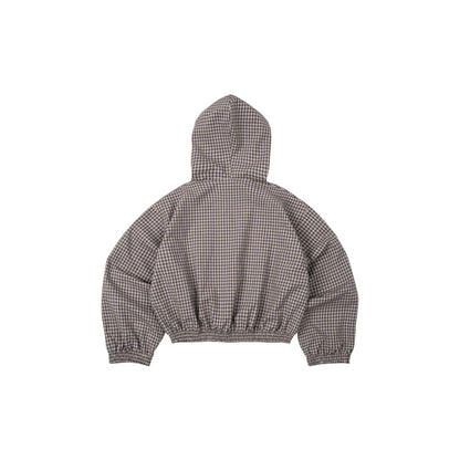 Gingham Half-Zip Hoodie