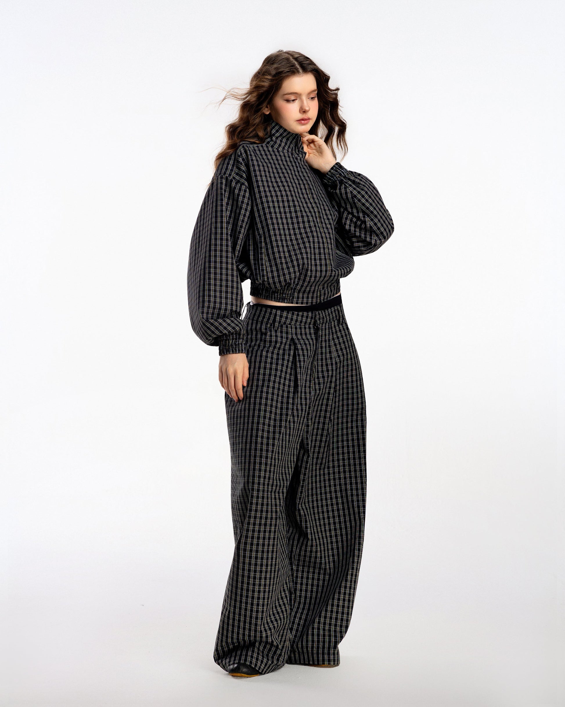 Gingham Wide Pants